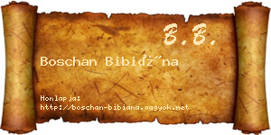 Boschan Bibiána névjegykártya